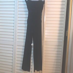 Eva Varro black jumpsuit size small used with no straps strapless flare bottom
